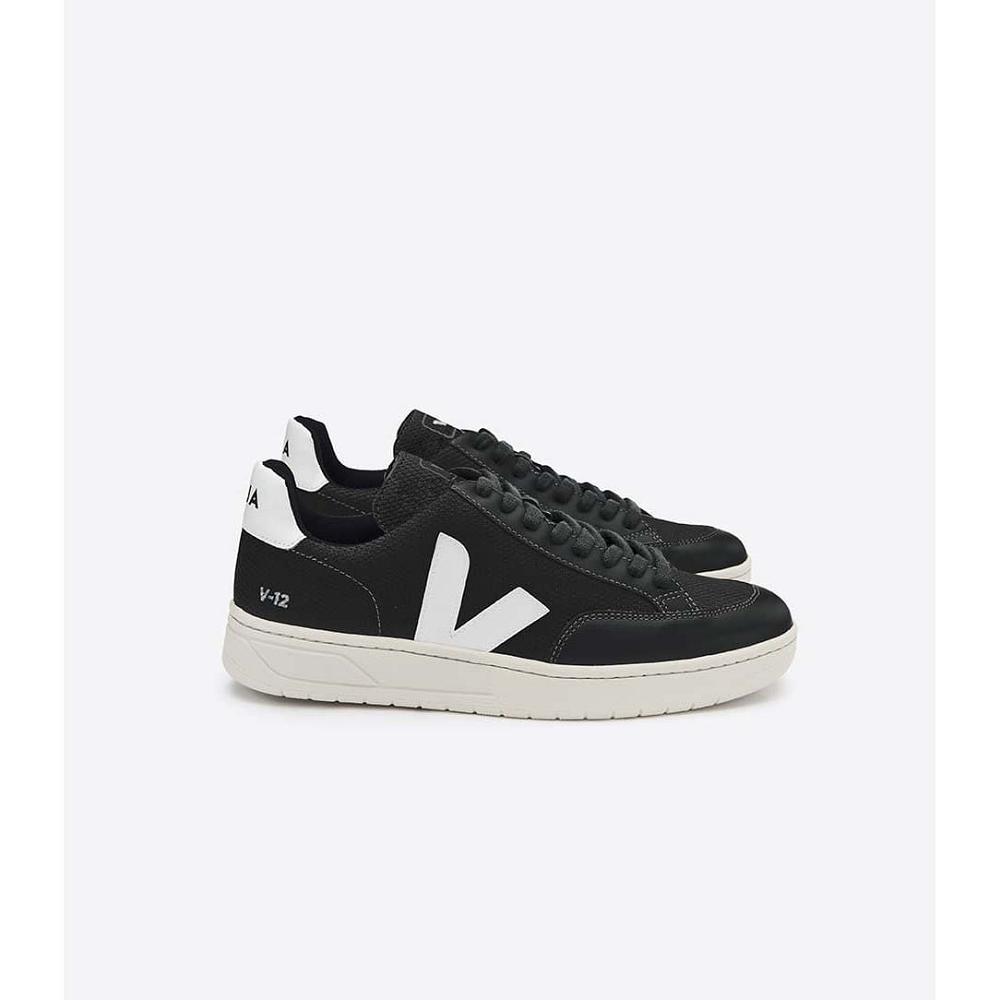 Women\'s Veja V-12 B-MESH Sneakers Black/White | ZA 669ZUT